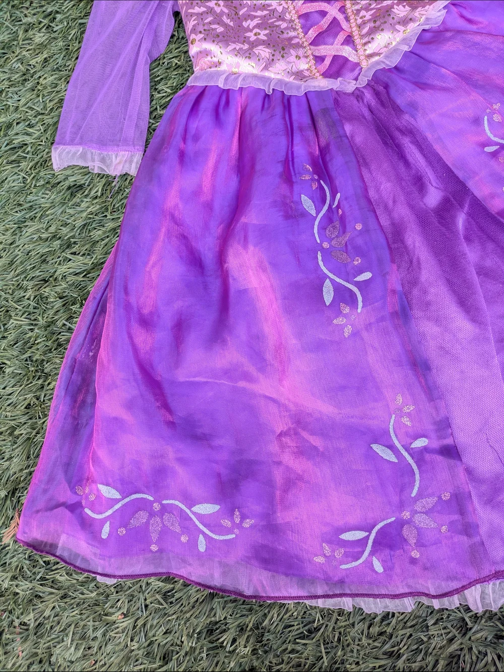 Disney Rapunzel Purple Princess Dress with Lace-Up Bodice - Picture 7 of 11